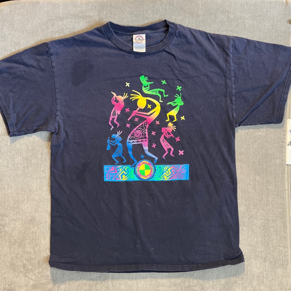 Vintage delta shirt‎ mens Large navy groovy beachy casual streetwear usa 90s y2k